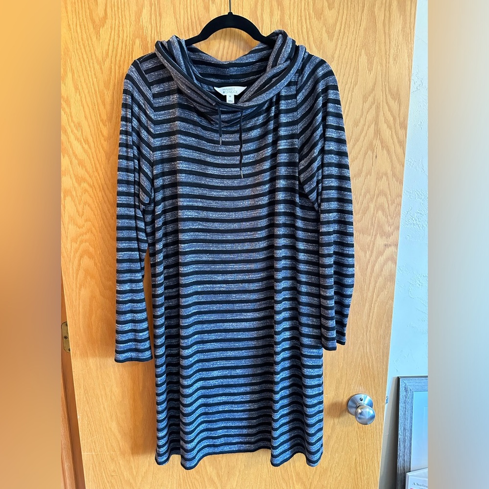 Market & Spruce Granita Cowl Neck striped tunic dress XXL